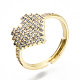 Adjustable Brass Micro Pave Cubic Zirconia Finger Rings(RJEW-S045-051G-A-NR)-1