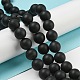 Frosted Natural Black Agate Round Beads Strands(G-N0151-11-10mm)-4