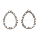 304 Stainless Steel Geometric Linking Rings, Stainless Steel Color, Tarnish Free, Teardrop, 18x9x1mm, inner size: 9.5x6.5mm(SA-CBAC865-05A-P)