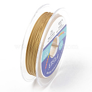 Tiger Tail Beading Wire, 7-Strand Bead Stringing Wire, Nylon Coated Stainless Steel Wire, Gold, 26 Gauge, 0.4mm, about 32.8 Feet(10m)/roll(TWIR-R007-0.4mm-01)