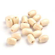 Lead Free Natural Wood Beads, Oval, Nice for Children's Day Gift Making, Dyed, Beige, 12x8mm, Hole: 3mm, about 3840pcs/1000g(W02KR-4-0)