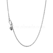 TINYSAND Elegant Rhodium Plated 925 Sterling Silver Basic Chain Necklaces, with Lobster Claw Clasp, Platinum, 18.5 inch(TS-N390-S)