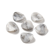 Two Tone Opaque Acrylic Beads, Imitation Gemstone, Flat Round, Light Grey, 21x20.5x5.5mm, Hole: 1.8mm, about 310pcs/500g(MACR-M044-14)