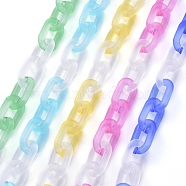Handmade Acrylic Cable Link Chains, Oval, for Jewelry Making, Mixed Color, Link: 31x19x5mm, 39.37 inch(1m)/strand(AJEW-JB00640)