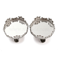 304 Stainless Steel Brooch Base Settings, Flat Round, Stainless Steel Color, 16x4.5mm, Tray: 15mm(FIND-D035-02A-P)