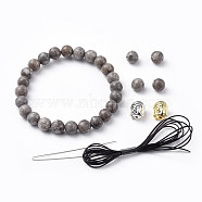 Stretch Bracelets, with Natural Maifanite Beads, Buddha Head Alloy Beads and Elastic Fibre Wire, 2 inch(5cm)(BJEW-JB04765-05)
