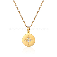 Stainless Steel Star Pendant Necklace with Diamonds for Women's Daily Wear(VN7777-1)