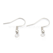 316 Surgical Stainless Steel Earring Hooks, Ear Wire, with Horizontal Loop, Stainless Steel Color, 19mm, Hole: 2mm, 22 Gauge, Pin: 0.6mm(STAS-M288-06P-A)
