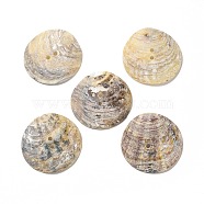Mother of Pearl Buttons, Akoya Shell Button, 2-Hole, Shell Shape, Mixed Color, 35x35x4.7mm, Hole: 2mm(BSHE-Z003-28)