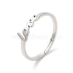 Non-Tarnish 304 Stainless Steel Finger Rings, Word Love Adjustable Rings for Women, Stainless Steel Color, Inner Diameter: 17mm(RJEW-L107-018P)