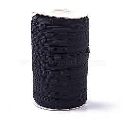 (Defective Closeout Sale: Spool Go Mouldy), Flat Elastic Band, Braided Stretch Strap Cord Roll for Sewing Crafting and Mask Making, Black, 10mm, about 100yards/roll(300 feet/roll)(SRIB-XCP0001-10B-B)