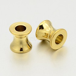 Column 304 Stainless Steel European Beads, Large Hole Beads, Golden, 8x8mm, Hole: 4mm(STAS-N062-56G)