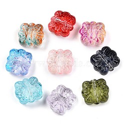 Transparent Glass Beads, Butterfly, Gradient Color, Mixed Color, 12.5~13x14x6mm, Hole: 1~1.2mm(GLAA-N001-70)