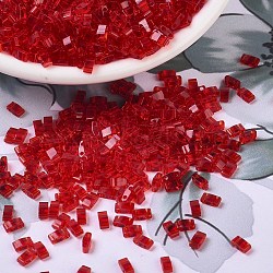 MIYUKI Half TILA Beads, Japanese Seed Beads, 2 Hole, (HTL140) Transparent Red Orange, 5x2.3x1.9mm, Hole: 0.8mm, about 250pcs/10g(X-SEED-J020-HTL140)