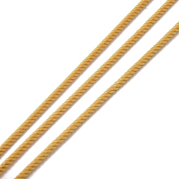 Round Polyester Cord, Twisted Cord, for Moving, Camping, Outdoor Adventure, Mountain Climbing, Gardening, Goldenrod, 3mm