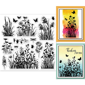 PVC Plastic Stamps, for DIY Scrapbooking, Photo Album Decorative, Cards Making, Stamp Sheets, Film Frame, Flower, 15x15cm