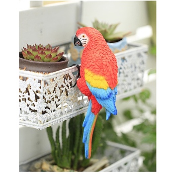 Resin Parrot Decorations, for Garden Yard Potted Hanging Decorations, Tomato, 80x70x217mm