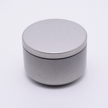 Printed Tinplate Storage Box, Jewelry & Aromatherapy Candle & Candy Box, Silver, 5.4x3.75cm, Inner diameter: 5.1cm, Capacity: 10g
