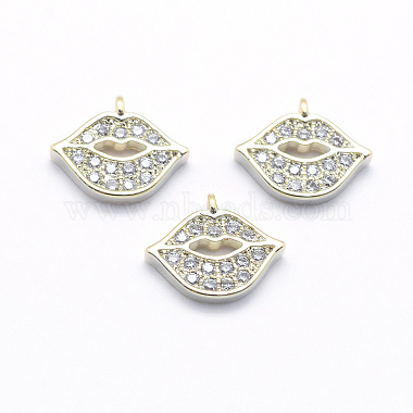 Real Gold Plated Clear Body Brass+Cubic Zirconia Charms