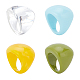 4Pcs 4 Colors Resin Plain Wide Dome Finger Rings Set for Women(RJEW-AN0001-10)-1