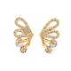 Brass Micro Pave Clear Cubic Zirconia Stud Earrings(EJEW-B131-04G)-4