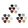 7Pcs 7 Styles Natural Mixed Gemstone Heart Palm Stones, Chakra Crystal Pocket Stone for Reiki Balancing Meditation Home Decoration, 20.5x20x7mm, 1pc/style