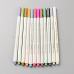 12Pcs Metallic Markers Paints Pens, Graffiti Multicolor Signature Pen, Mixed Color, 164x9x8mm(AJEW-WH0348-236)