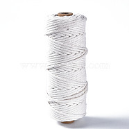 Cotton String Threads, Macrame Cord, Decorative String Threads, for DIY Crafts, Gift Wrapping and Jewelry Making, White, 3mm, about 54.68 yards(50m)/roll(OCOR-T001-01-22)