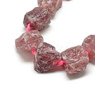 Natural Strawberry Quartz Beads Strands, Nuggets, 10~27x17~33x17~33mm, Hole: 2~2.5mm, about 12~15pcs/strand, 15.7 inch(G-R421-05)