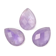 Natural Lepidolite/Purple Mica Stone Cabochons, Teardrop, Faceted, Grade A, 18x13x5mm(G-C146-04T)