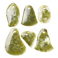 Natural Lemon Jade Big Pendants, Large Hole Nuggets Charms, 67~107x48~77x6~7mm, Hole: 9.5mm(G-M436-02)