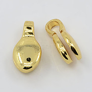 Real 18K Gold Plated Brass Buddhist Pendants, Buddha Jewelry Findings Counter, Oval, 16x8x6mm, Hole: 3mm(KK-K090-10G)