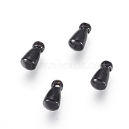 304 Stainless Steel Charms, Chain Extender Drop, Teardrop, Electrophoresis Black, 6x3mm, Hole: 1mm(X-STAS-E104-32B)