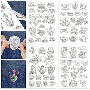 4 Sheets 11.6x8.2 Inch Stick and Stitch Embroidery Patterns, Non-woven Fabrics Water Soluble Embroidery Stabilizers, 297x210mmm(DIY-WH0455-032)