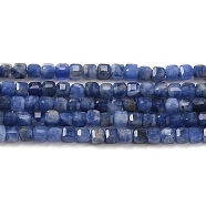 Natural Sodalite Beads Strands, Cube, Faceted, Grade AA, 2x2x2mm, Hole: 0.5mm, about 166pcs/strand, 15.35''(39cm)(G-E608-B08)