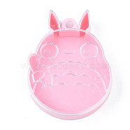 Polystyrene Plastic Bead Containers, Candy Treat Gift Box, for Wedding Party Packing Box, Totoro, Pink, 11.5x8.9x3.2cm, Hole: 8.5mm, compartment: 85.5x90.5mm(CON-S043-067)