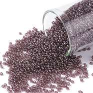 TOHO Round Seed Beads, Japanese Seed Beads, (115) Transparent Luster Amethyst, 15/0, 1.5mm, Hole: 0.7mm, about 3000pcs/10g(X-SEED-TR15-0115)