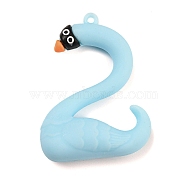 Cartoon PVC Plastic Big Pendants, Number 2 Charm, Swan, 60x42x16mm, Hole: 3mm(KY-M004-01C)