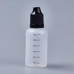 Plastic Squeeze Bottle, with Graduated Measurements and Long Thin Teardrop, Smoke Oil Bottle, Clear, 8cm, Capacity: 30ml(1.01 fl. oz)(TOOL-WH0090-01A)