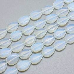 Opalite Beads Strands, Teardrop, 18x13x4mm, Hole: 1mm, about 22pcs/strand, 15.3 inch(39cm)(G-G793-01B-04)