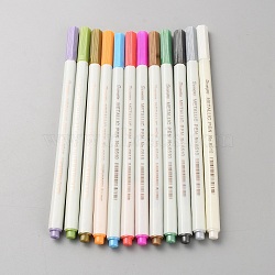 12Pcs Metallic Markers Paints Pens, Graffiti Multicolor Signature Pen, Mixed Color, 164x9x8mm(AJEW-WH0348-236)