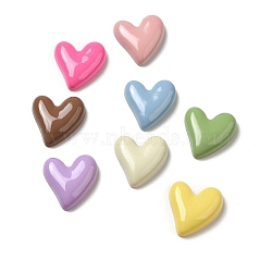 Opaque Resin Cabochons, for Jewelry Making, Mixed Color, Heart, 21x20x5mm(RESI-F050-03)