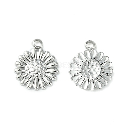 Non-Tarnish 304 Stainless Steel Charms, Flower Charms, Stainless Steel Color, 11.5x9.5x1.3mm, Hole: 1.5mm(STAS-L269-062P)