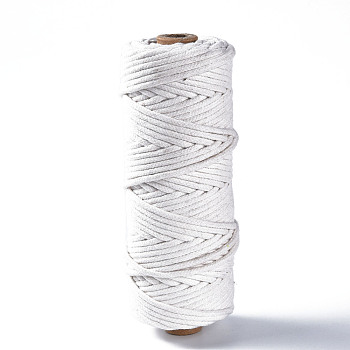 Cotton String Threads, Macrame Cord, Decorative String Threads, for DIY Crafts, Gift Wrapping and Jewelry Making, White, 3mm, about 54.68 yards(50m)/roll