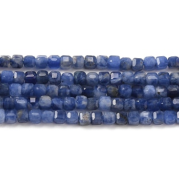 Natural Sodalite Beads Strands, Cube, Faceted, Grade AA, 2x2x2mm, Hole: 0.5mm, about 166pcs/strand, 15.35''(39cm)