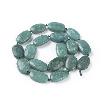 Natural Amazonite Beads Strands, Oval, 19~23x12~14x5~8mm, Hole: 0.8mm, about 18pcs/strand, 16.7 inch(42.5cm)