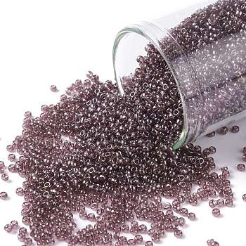 TOHO Round Seed Beads, Japanese Seed Beads, (115) Transparent Luster Amethyst, 15/0, 1.5mm, Hole: 0.7mm, about 3000pcs/10g