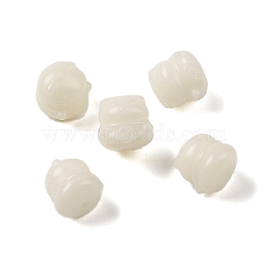 Floral White Cat Shape Bodhi Beads