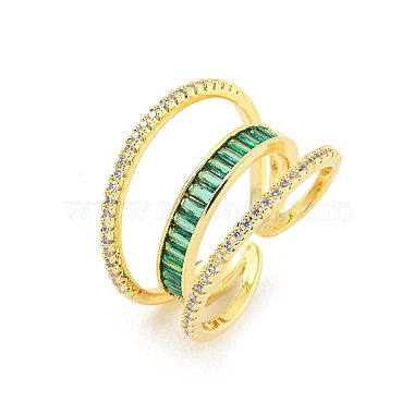 Green Ring Brass+Cubic Zirconia Finger Rings
