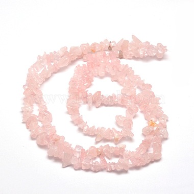 Natural Rose Quartz Chip Bead Strands(X-G-M205-02)-2